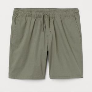 H&M Green Khaki Pant Shorts US XL Tie Waist Summer Camping Fishing
